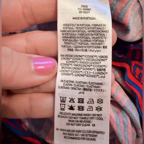 🎀 Boden Jersey Striped Bow Print US 14 Women’s dress w/ POCKETS - Picture 12 of 13